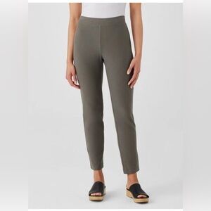EILEEN FISHER  Washable Stretch Crepe Slim Ankle Pants Gray Sz Large